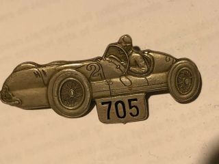 1947 Indianapolis 500 Silver Pit Badge 705 Originally Owned By Billy Foster