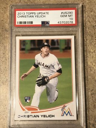 2013 Topps Update Us290 Christian Yelich Brewers Rc Rookie Psa 10 Gem