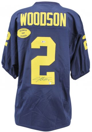 Michigan Charles Woodson Authentic Signed Navy Blue Jersey Le 21/22 Bas H92186