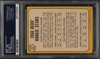 1968 Topps Johnny Bench ROOKIE RC 247 PSA 6 EXMT (PWCC) 2