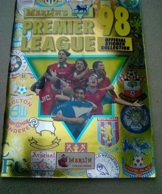 Merlins Premier League Sticker Album 1998 100 Complete