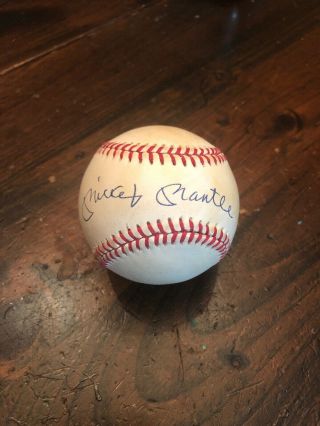 York Yankees Legend Mickey Mantle Signed A.  L.  Baseball Upper Deck - Auto