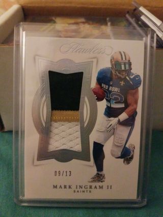 2018 Panini Flawless Mark Ingram 3 Color Patch 9/13