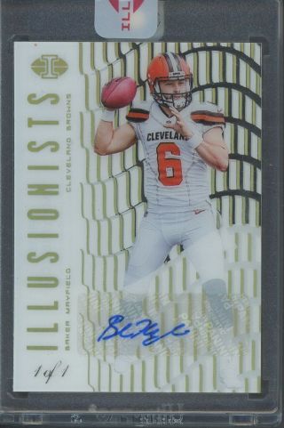 2018 Panini Illusions Illusionists Baker Mayfield Browns Rc Rookie Auto 1/1