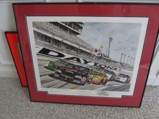 Dale Earnhardt Sr Signed Print Gary Hill " The Great American Racer " Daytona Win