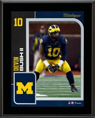 Devin Bush Michigan Wolverines 10.  5 " X 13 " Sublimated Player Plaque