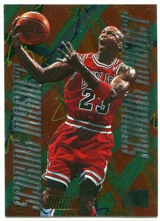 Michael Jordan 1995 - 96 Fleer Metal Scoring Magnet 4 Bulls Hard To Find Insert