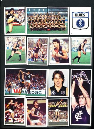 1984 Scanlens Carlton Blues Sticker Team Set 16 Stickers Straight Out Of Packet