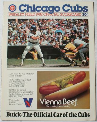 1982 Chicago Cubs Vs San Francisco Giants Scorecard Buckner Cover Sandberg
