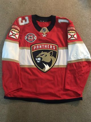 Mark Pysyk 2018 - 19 Game & Worn Florida Panthers Hockey Jersey - 25th Patch
