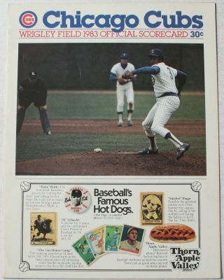 1983 Chicago Cubs Vs San Diego Padres Scorecard Fergie Jenkins Cover Sandberg