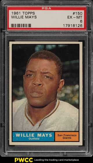 1961 Topps Willie Mays 150 Psa 6 Exmt (pwcc)