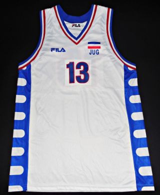 Drobnjak Yugoslavia Fila Basketball Jersey Shirt Fiba Match Worn Olympic Games
