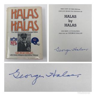 George Halas Signed Halas By Halas Book Chicago Bears Owner Papa Bear Beckett