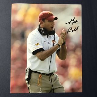 Matt Campbell Signed 8x10 Photo Iowa State Cyclones Head Coach Autographed