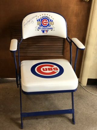 Cubs 1990 All - Star Game Club Seat Chair Limited Ed 1/90 Signed By Ryne Sandberg