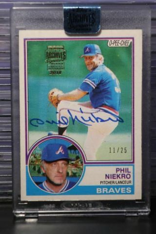 2018 Topps Archives Phil Niekro 1983 O - Pee - Chee Auto Autograph 11/25 Braves Tb