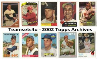 2002 Topps Archives Baseball Set Pick Your Team See Checklist In Description