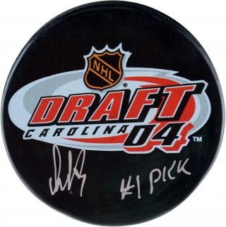 Alex Ovechkin Washington Capitals Signed 2004 Nhl Draft Logo Puck & 1 Pick Insc