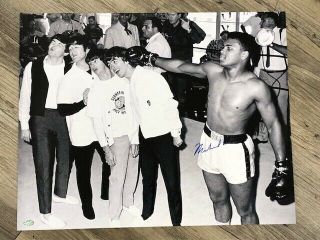 Muhammad Ali Signed 16x20 Photo (with Beatles) Mounted Memories