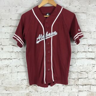 Vtg Youth Alabama Baseball Jersey Size Xl Starter Crimson Tide Cotton