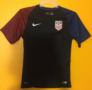 2016 Nike Usa Soccer Football Dri Fit Jersey Shirt Black Red Blue Mens Small