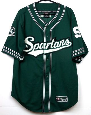 Michigan State Spartans Button Down Jersey Sparty Size Medium