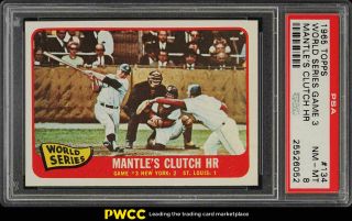 1965 Topps Mickey Mantle World Series Game 3 134 Psa 8 Nm - Mt (pwcc)