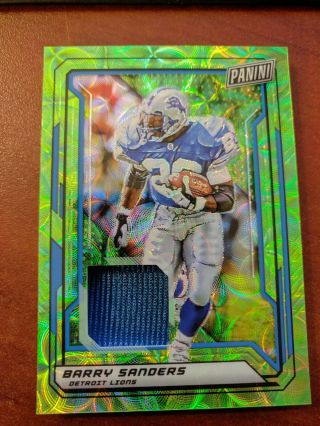 Barry Sanders 2019 Panini National Vip Gold Green Prizm Patch Relic 14/25