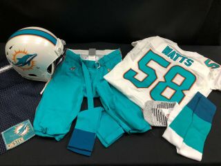 58 Miami Dolphins Game Xenith Helmet & Jersey Full Set W/pants/socks/bag