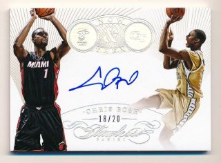 2014 - 15 Flawless Chris Bosh On Card Autograph Now & Then 18/20