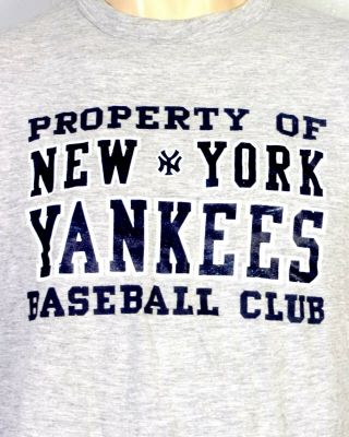 Vtg 80s Early Starter Soft Thin Property Of York Yankees Mlb T - Shirt Gray Xl