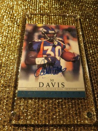 Terrell Davis 2000 Upper Deck Nfl Legends Denver Broncos Signed Autograph Insert