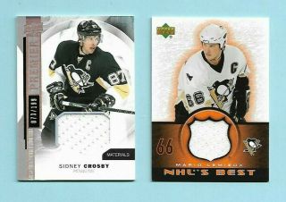 2003 - 04 Mario Lemieux & 2015 - 16 Sidney Crosby Upper Deck Jersey Cards /199