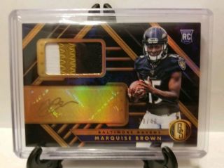 Marquise Brown 2019 Gold Standard Gold Ink Rookie Patch Auto 30/49 Ravens