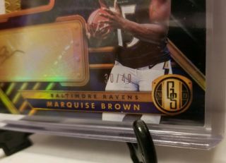 MARQUISE BROWN 2019 GOLD STANDARD GOLD INK ROOKIE PATCH AUTO 30/49 RAVENS 2