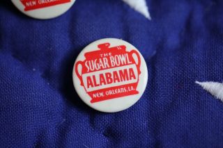 Vintage Alabama Crimson Tide Sugar Bowl Orleans Football Pin / Button 1.  25 "