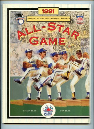 1991 Mlb Baseball All Star Game Official Program Toronto Blue Jays Stadium Only