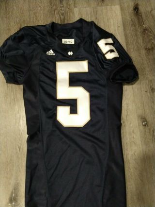 2009 ADIDAS TEAM ISSUED AUTHENTIC GAME NOTRE DAME FOOTBALL HOME JERSEY 5 5