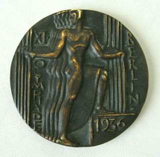 1936 Olympics Participant Medal - From Bill Wheatley Estate,  Gold Medal Winner