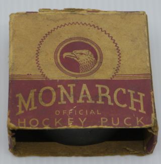 Old Monarch Official Hockey Puck,  Sporting Goods Collectible