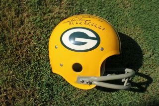 Bart Starr Greenbay Packers Autographed 1972 Riddell Kra - Lite Football Helmet