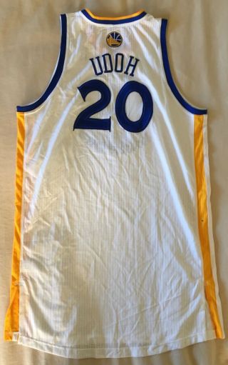 Golden State Warriors Ekpe Udoh Game Worn 50th Anniversary Jersey MeiGray 2