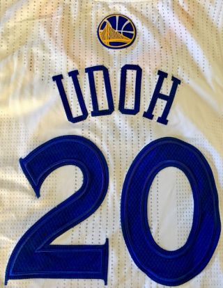 Golden State Warriors Ekpe Udoh Game Worn 50th Anniversary Jersey MeiGray 3