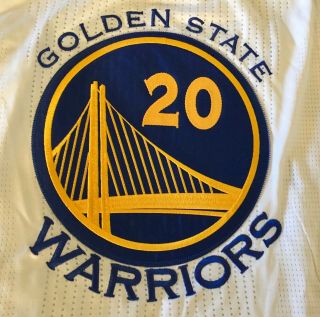Golden State Warriors Ekpe Udoh Game Worn 50th Anniversary Jersey MeiGray 5