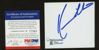 Kevin Costner Golf Signed Index Card Auto Autograph Psa/dna