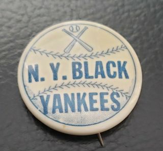 Negro National League Baseball Ny Black Yankees Pm10 Button 1931 - 48 Mr Bojangles