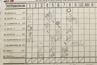 1968 St Louis Cardinals Scorecard Baseball vs Pittsburgh Vintage Score Card 3