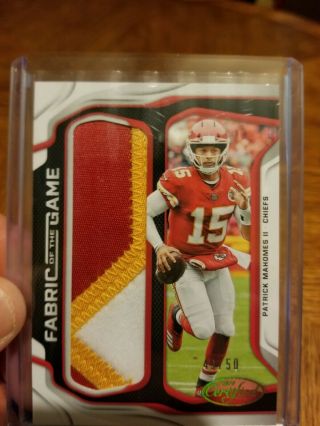 2019 Panini Certified Fabric Of The Game Patrick Mahomes Jersey 49/50