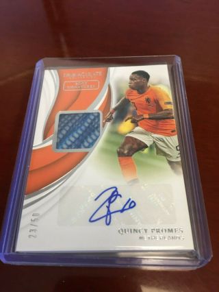 Quincy Promes 2018 - 19 Panini Immaculate Boot Signature Auto 23/50 Netherlands